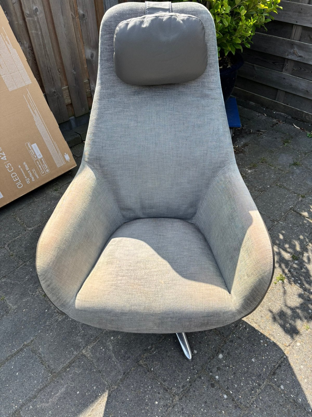 Pose draaifateuil, Huis en Inrichting, Fauteuils, Ophalen, Zo goed als nieuw, 75 tot 100 cm, Leer