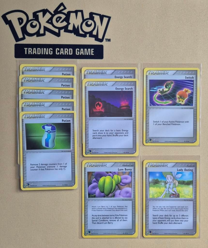 EX Ruby & Sapphire Pokémon Trainer kaarten (2003), Verzenden, Gebruikt, Meerdere kaarten