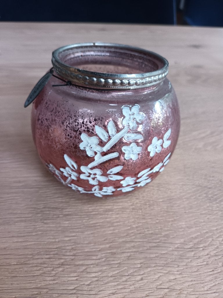 Riverdale votive light pink 9cm roze waxinelichthouder, Riverdale, Gebruikt, Waxinelichthouder, Ophalen of Verzenden