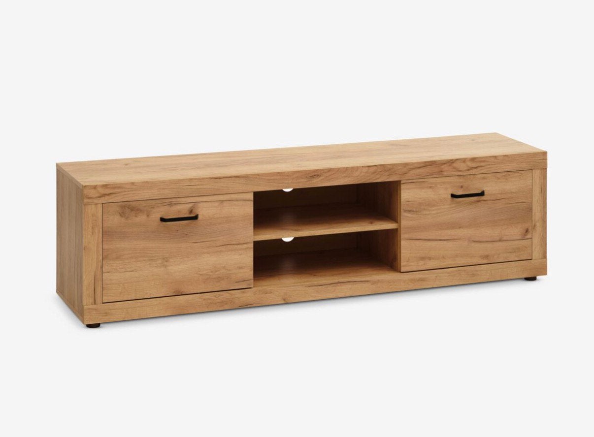 JYSK Tv meubel 2 deuren naturel eiken kleur, Huis en Inrichting, Ophalen, 150 tot 200 cm, Zo goed als nieuw, Minder dan 100 cm
