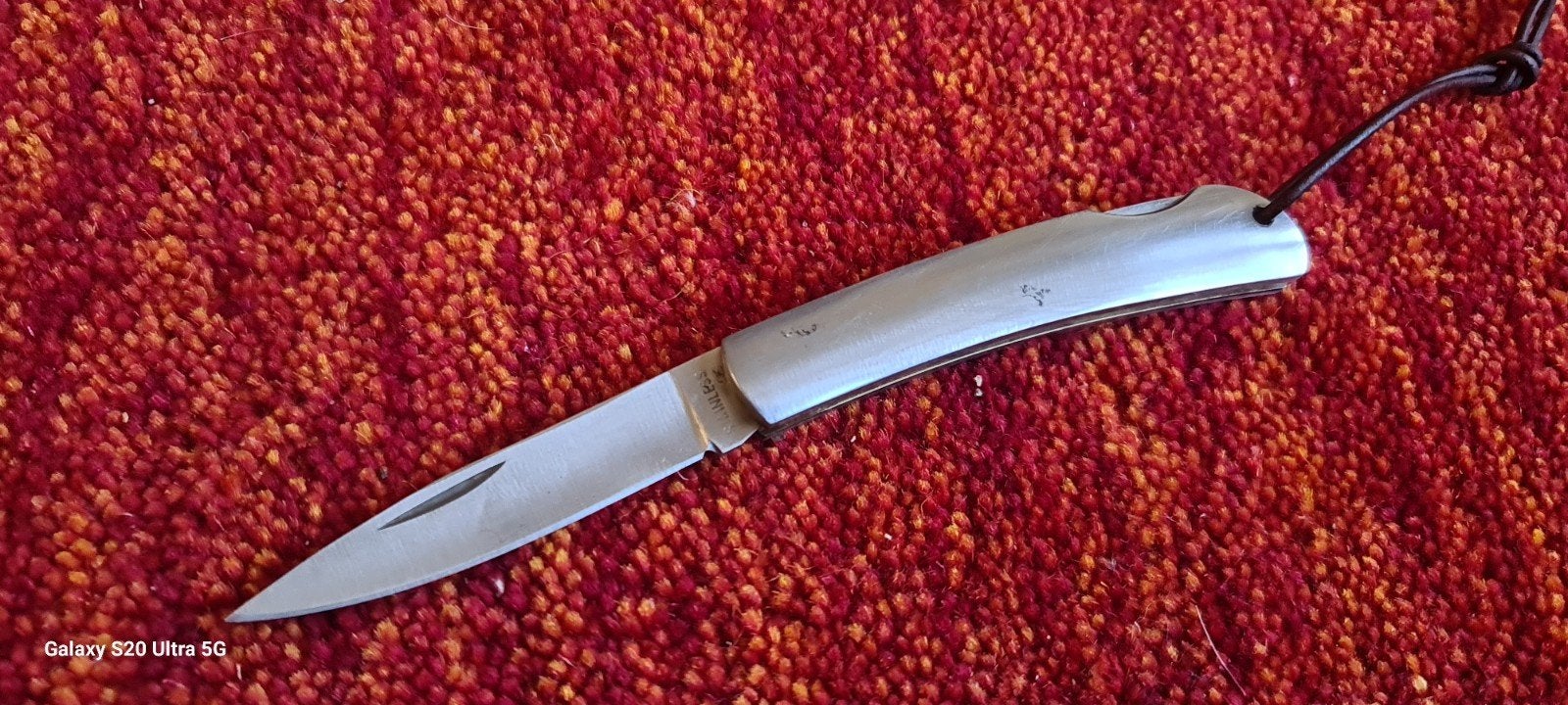 Elegant zakmes met lederen koord, Antiek en Kunst, Ophalen of Verzenden