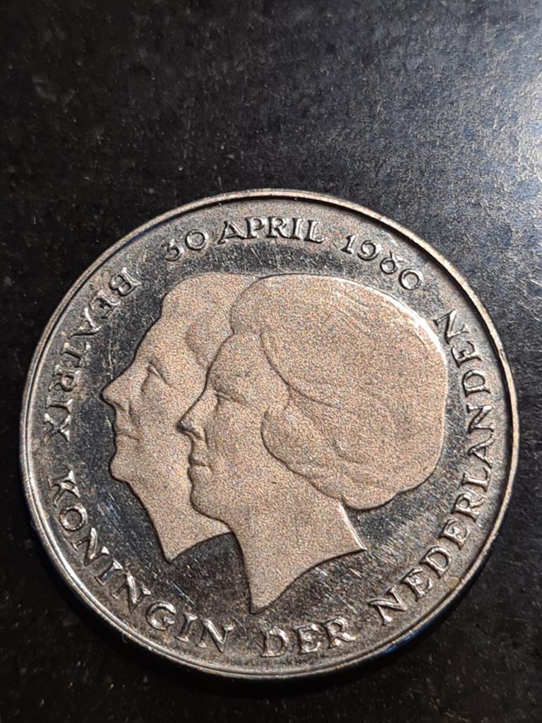 1 Gulden Beatrix & Claus Huwelijk 1980, Postzegels en Munten, Munten | Nederland, 1 gulden, Koningin Beatrix, Ophalen of Verzenden