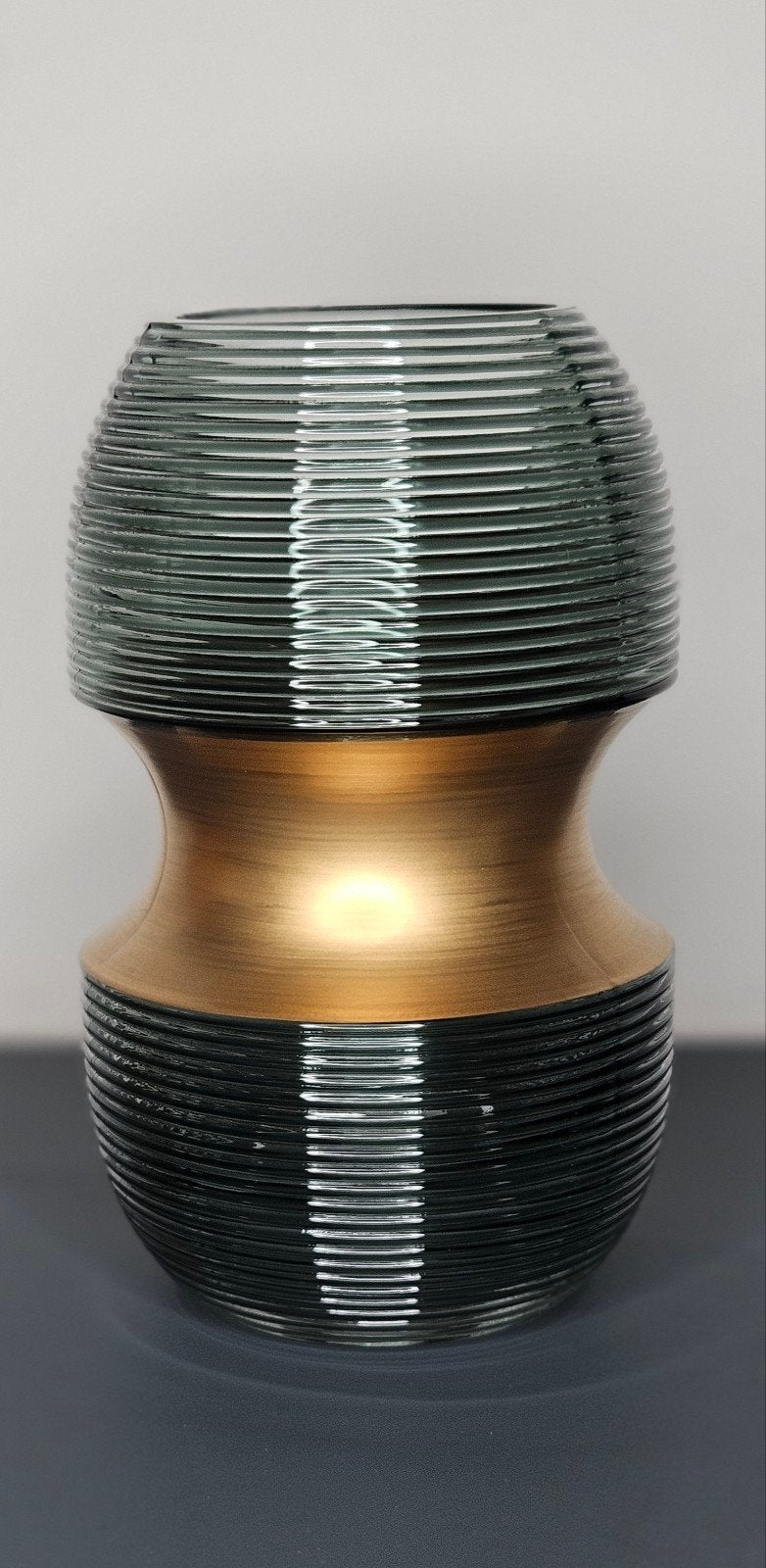 Vaas "Opal" glas, groen H.22cm