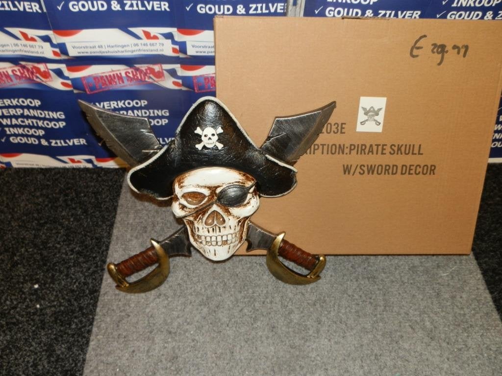 Wanddecoratie skull piraat, Ophalen of Verzenden, Nieuw