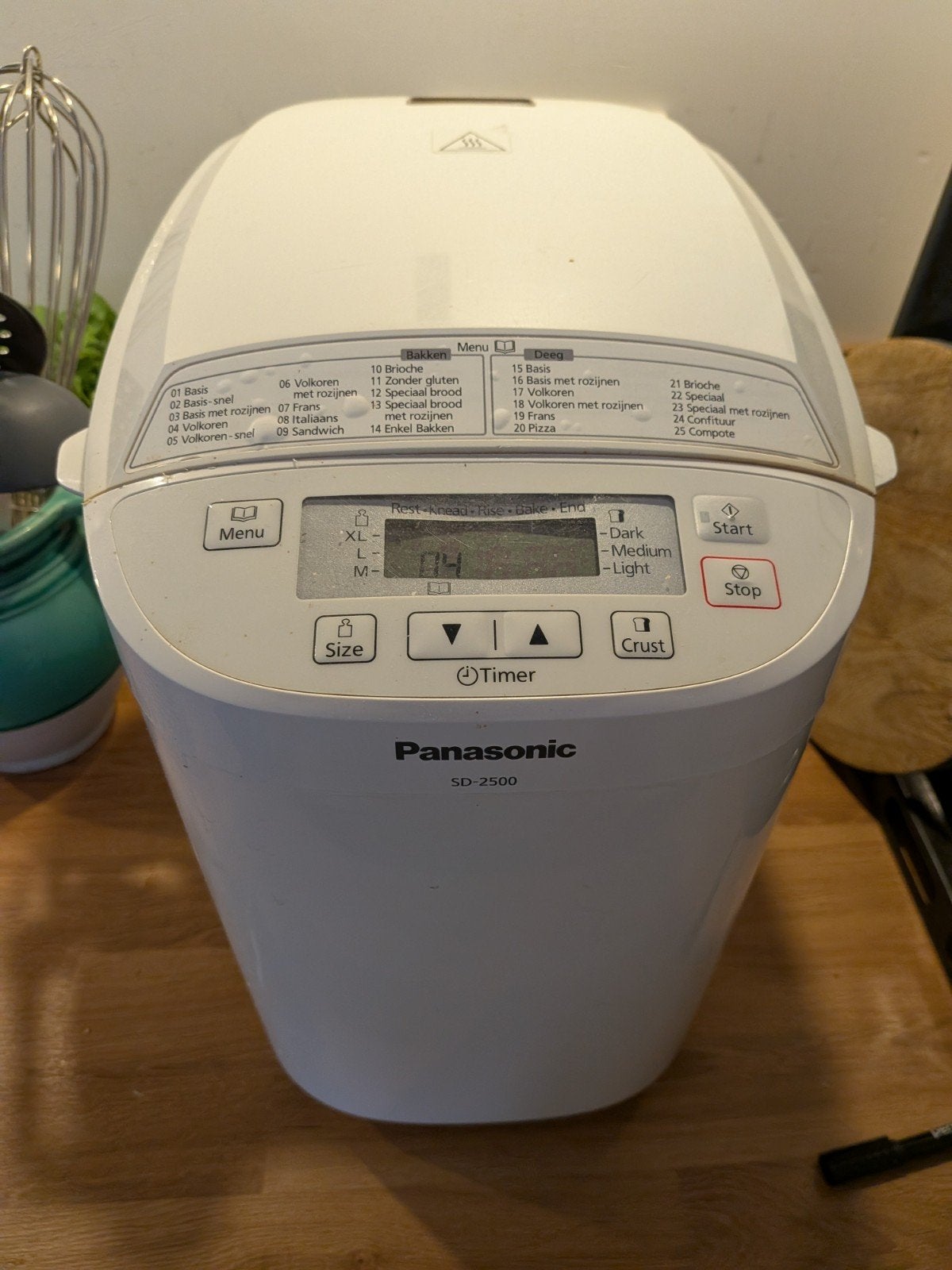Panasonic SD-2500 Broodbakmachine - lekt water, Met timer, Meer dan 10 programma's, 800 tot 1200 gram deeg, Ophalen of Verzenden