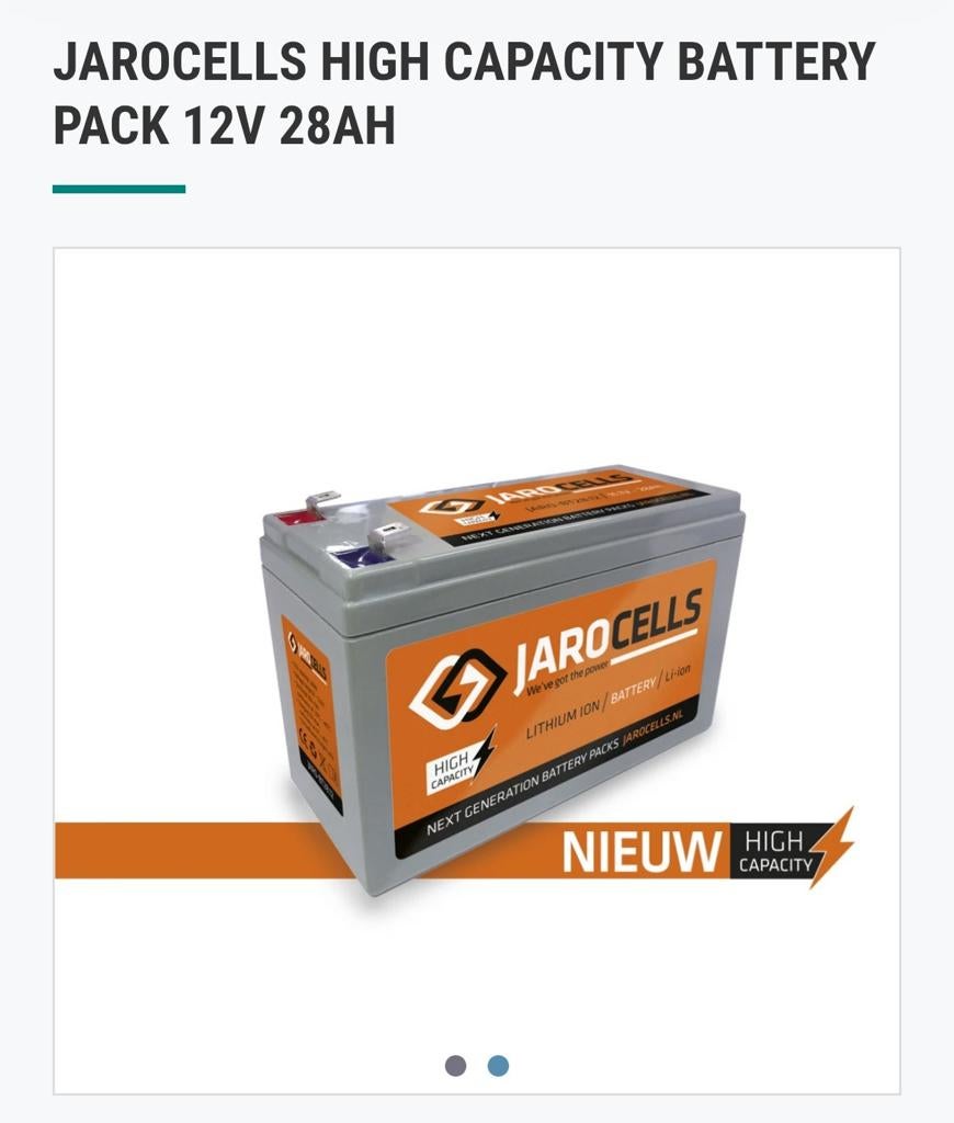 Jarrocells 28 ah+lader nieuw ideaal voor dieptemeter!!, Ophalen of Verzenden, Nieuw, Kaartplotter of Fish Finder