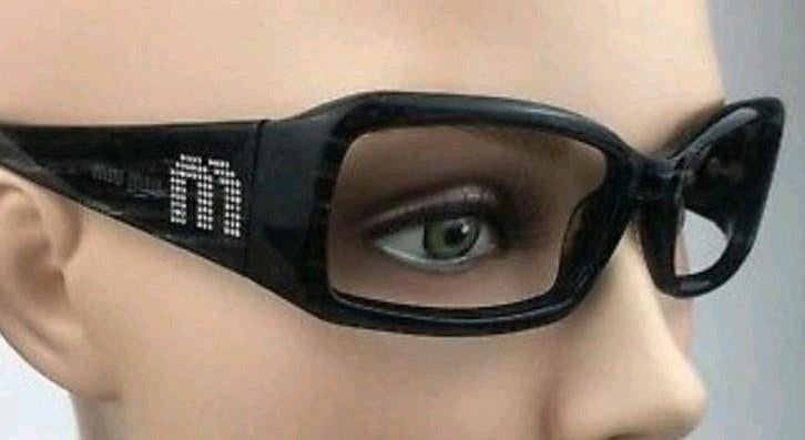 Originele Miu Miu bril met swarovski stenen Unisex zwart, Sieraden, Tassen en Uiterlijk, Overige merken, Gebruikt, Zonnebril, Zwart