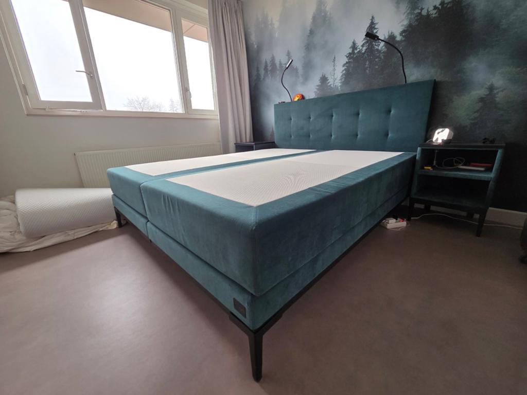 Twee Swiss Sense boxspring matrassen 90x210 met petrol hoes, Huis en Inrichting, Slaapkamer | Bedden, Ophalen, 210 cm, Tweepersoons