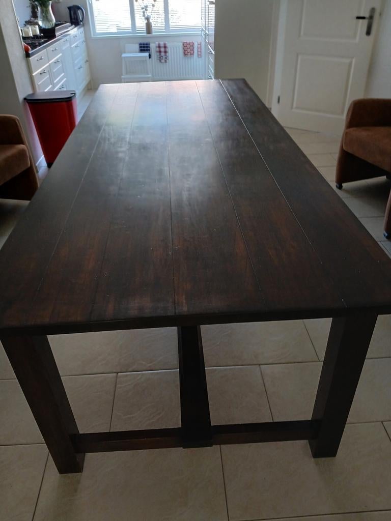 Grote koloniale eettafel ., Huis en Inrichting, Ophalen, Rechthoekig, 200 cm of meer, 50 tot 100 cm