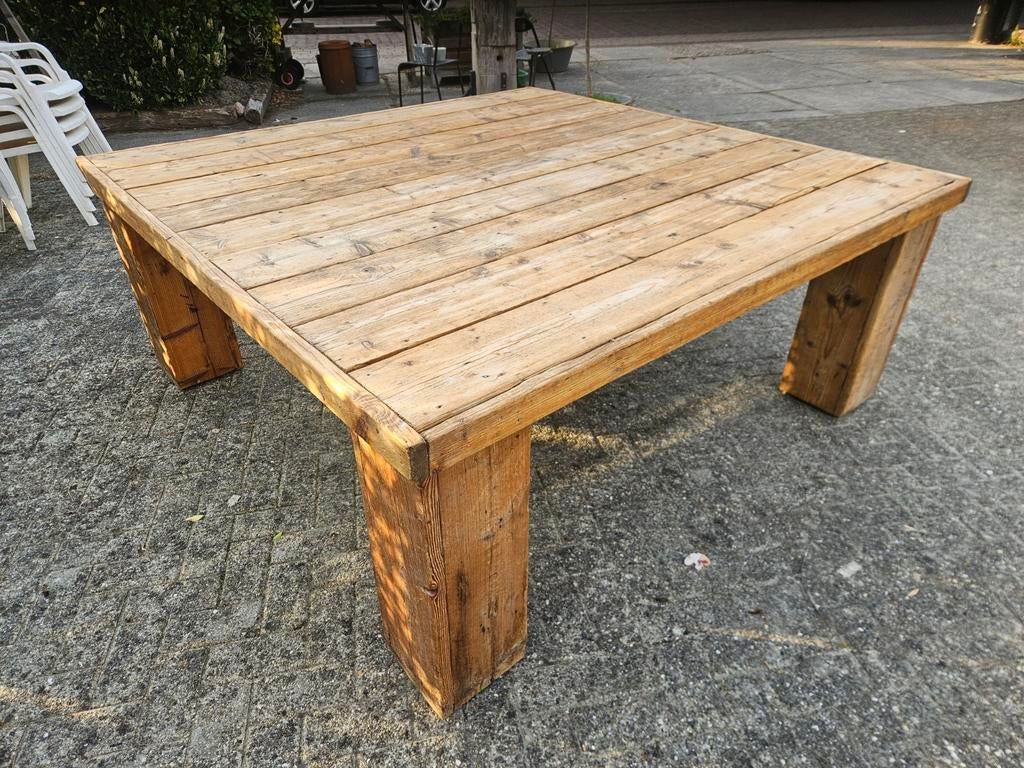 Tuintafel/tuinset, Tuin en Terras, Ophalen, Gebruikt, Vierkant, Hout