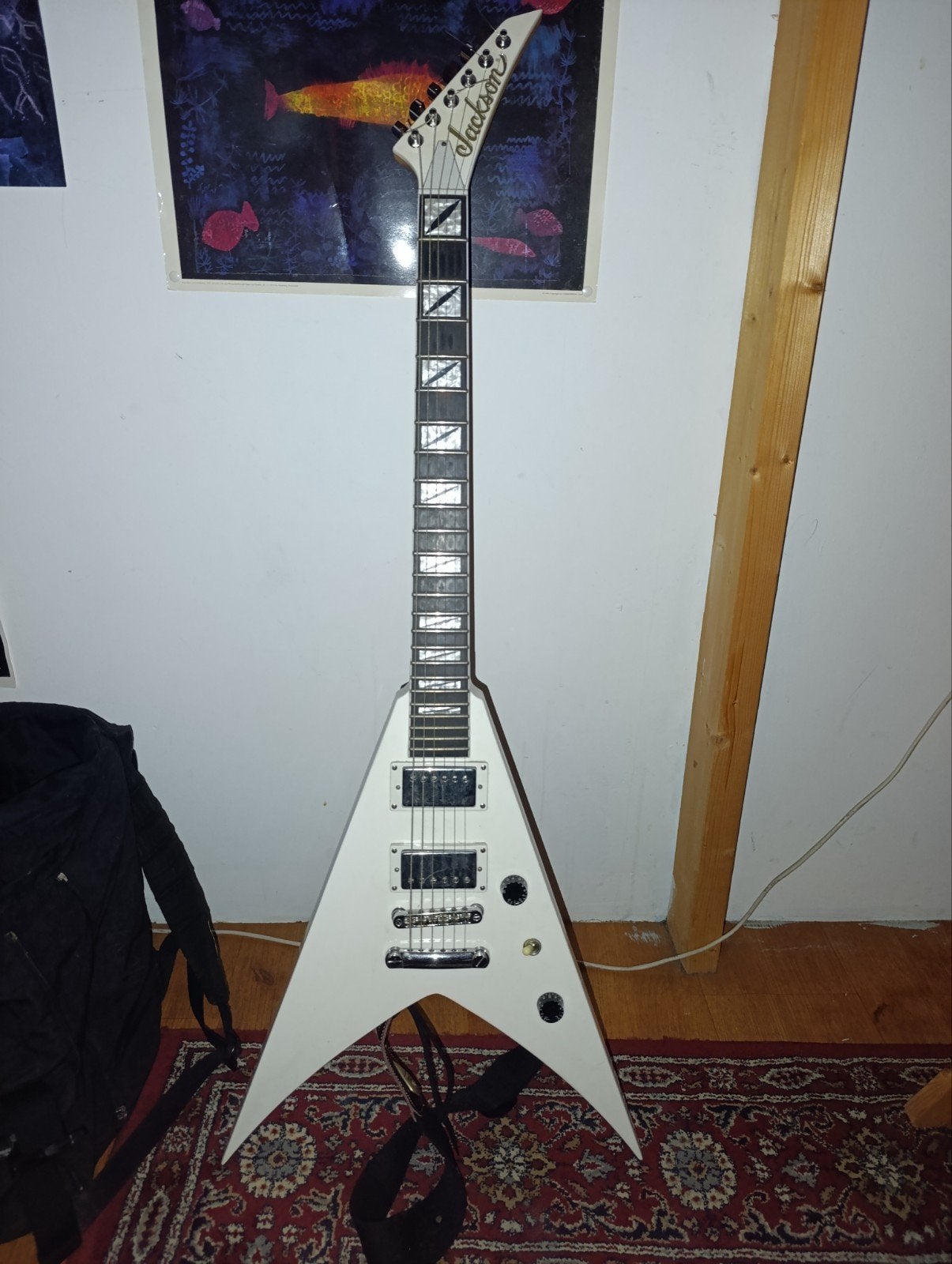Jackson Pro King V KVT elektrische gitaar met hardcase, Ophalen, Zo goed als nieuw, Solid body, Overige merken