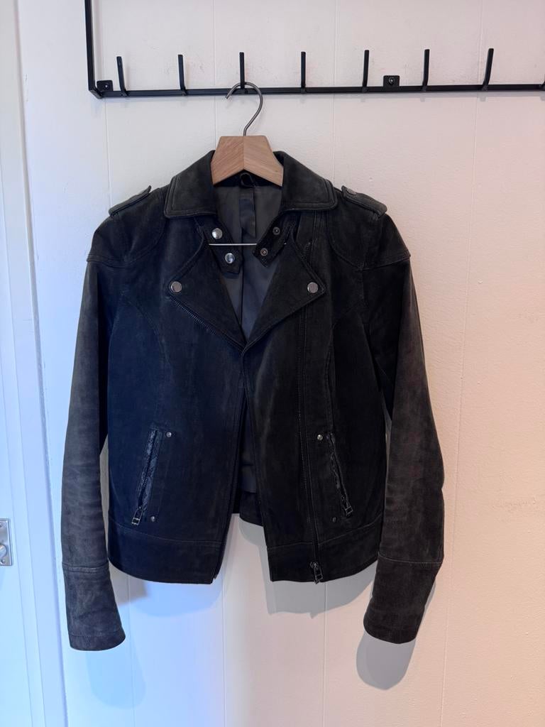 Suede biker jack maat S, Kleding | Dames, Maat 38/40 (M), Blauw, Ophalen of Verzenden, Jasje