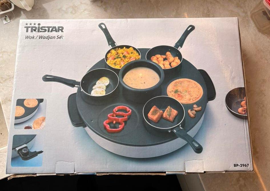 Tristar Wok/Wadjan Set - Nieuw in doos, Overige typen, Nieuw, Ophalen of Verzenden, Zwart