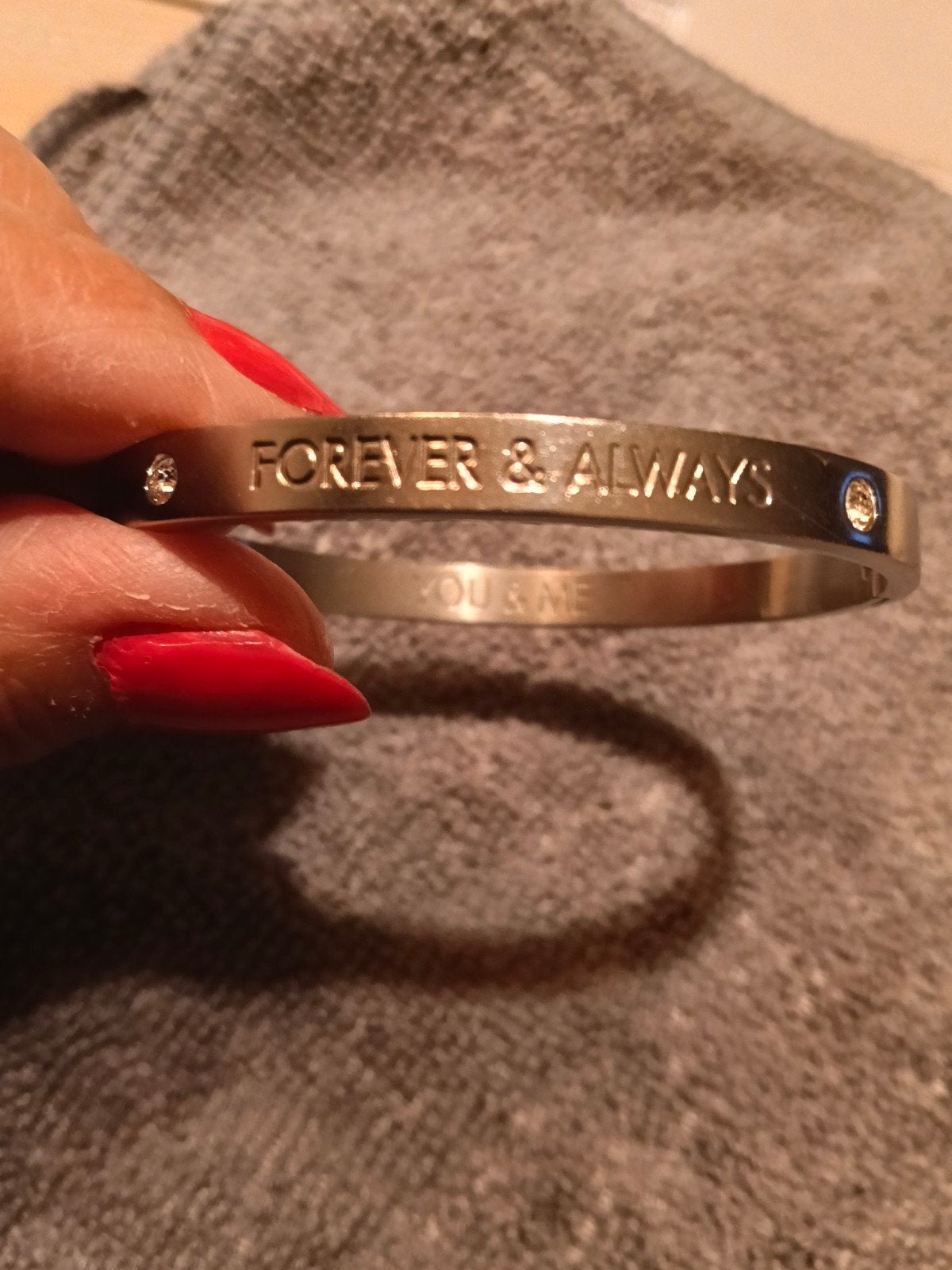 Stalen armband met tekst, IJzer of Staal, Ophalen of Verzenden, 17 tot 18, Dame