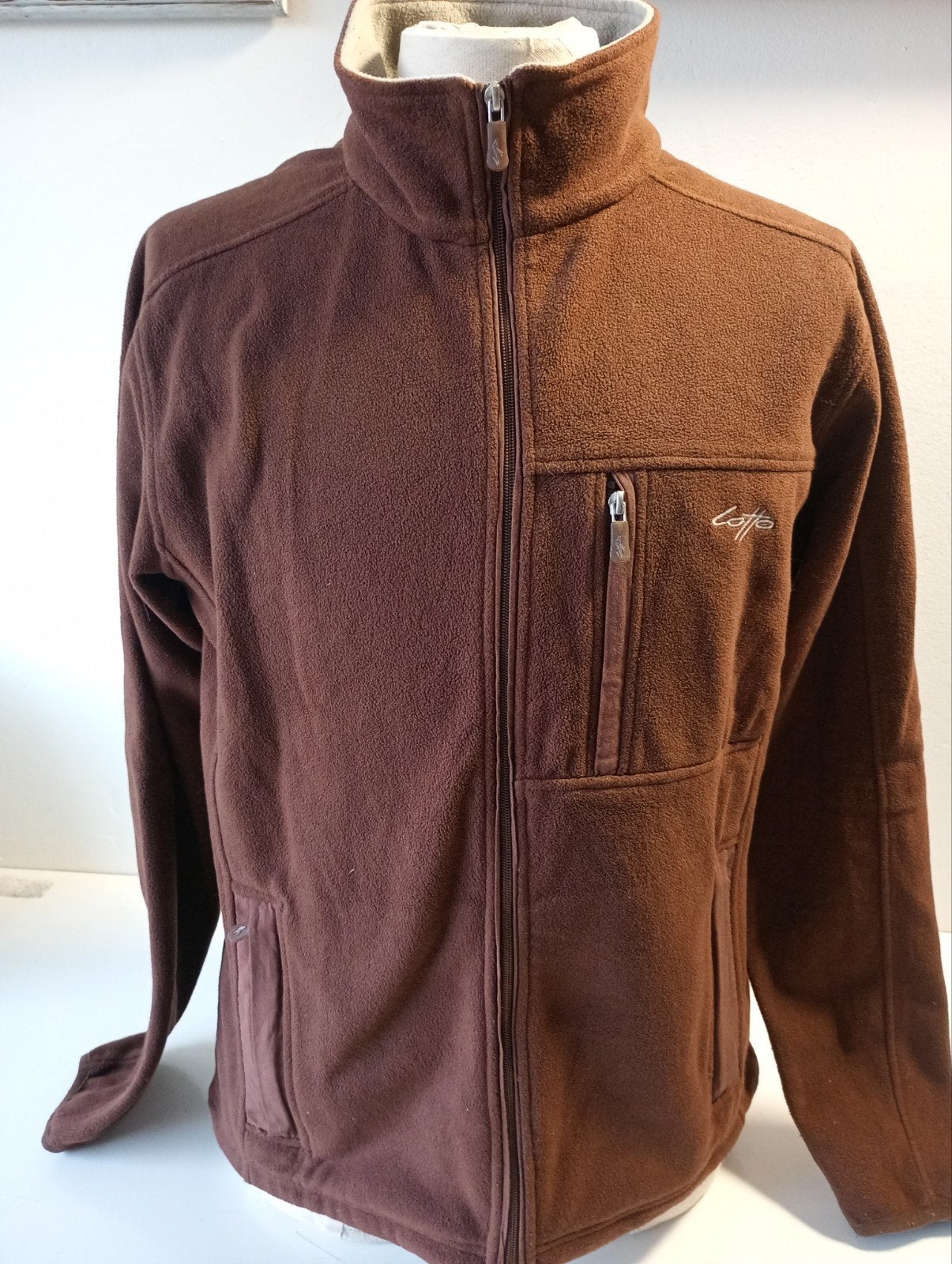 Bruine Lotto fleece trui met rits - Maat L, Maat 52/54 (L), Bruin, Verzenden, Lotto Sport Italia