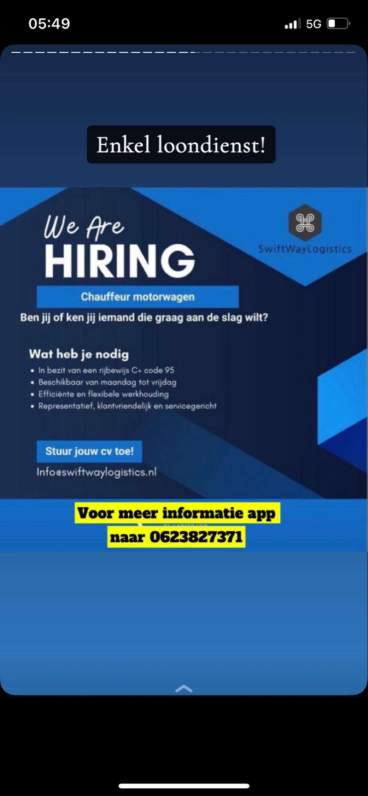 C chauffeurs gezocht! Omgeving utrecht loondienst!, 33 - 40 uur, Overige niveaus, Starter, Overige vormen