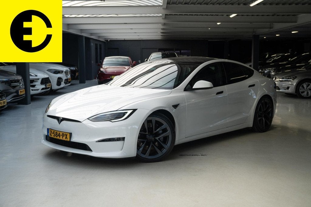 Tesla Model S Plaid+ | SoH 86,1% | 1020PK | Stoelverkoeling, Auto's, Tesla, Automaat, 110 €/maand, Model S, Wit