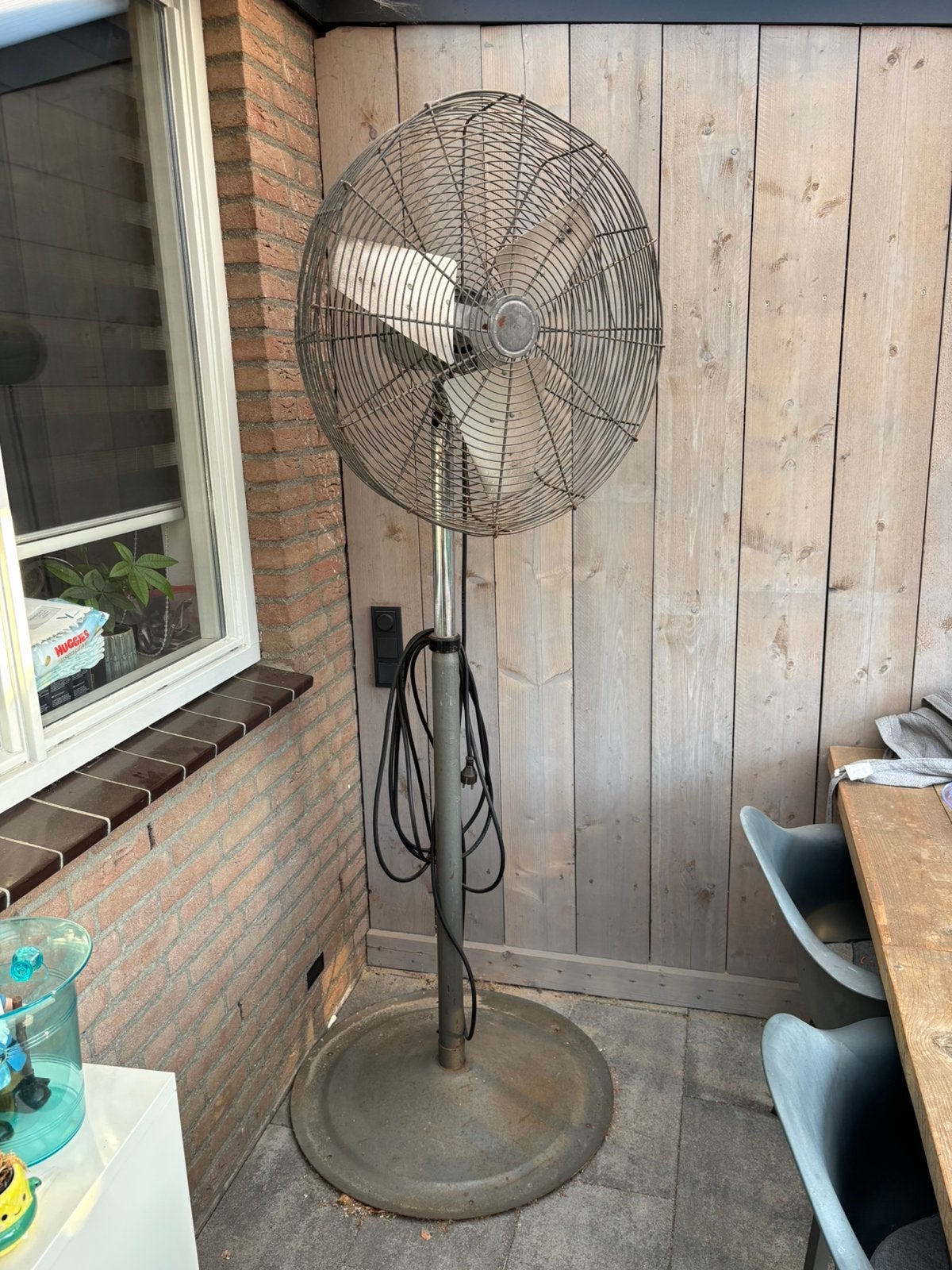 Grote industriële vloerventilator – 70 cm – 2 meter hoog, Ophalen, Gebruikt, Vloerventilator