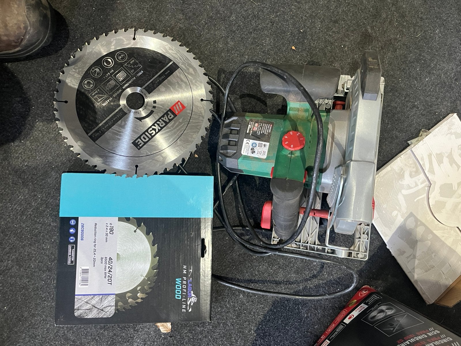 Parkside cirkelzaag 1300w, Cirkelzaag, Ophalen of Verzenden, Zo goed als nieuw, 30 tot 70 mm