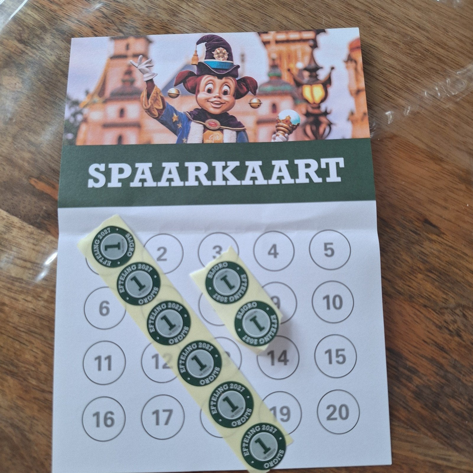 Efteling Sligro Spaarkaart met 8 spaarzegels 2027, Verzamelen, Ophalen of Verzenden, Nieuw, Overige typen