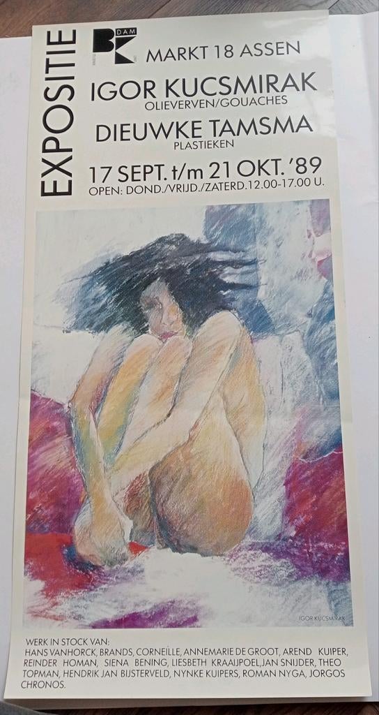 Poster affiche Igor Kucsmirak naakt erotiek 1989 Assen, Ophalen of Verzenden, A1 t/m A3