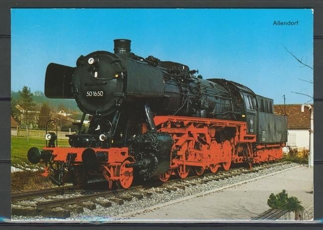Locomotief Lok No 50 1650 Foto-Ansichtkaart Trein t-210 jdu, Verzamelen, Verzenden, Zo goed als nieuw, Trein, Kaart of Prent