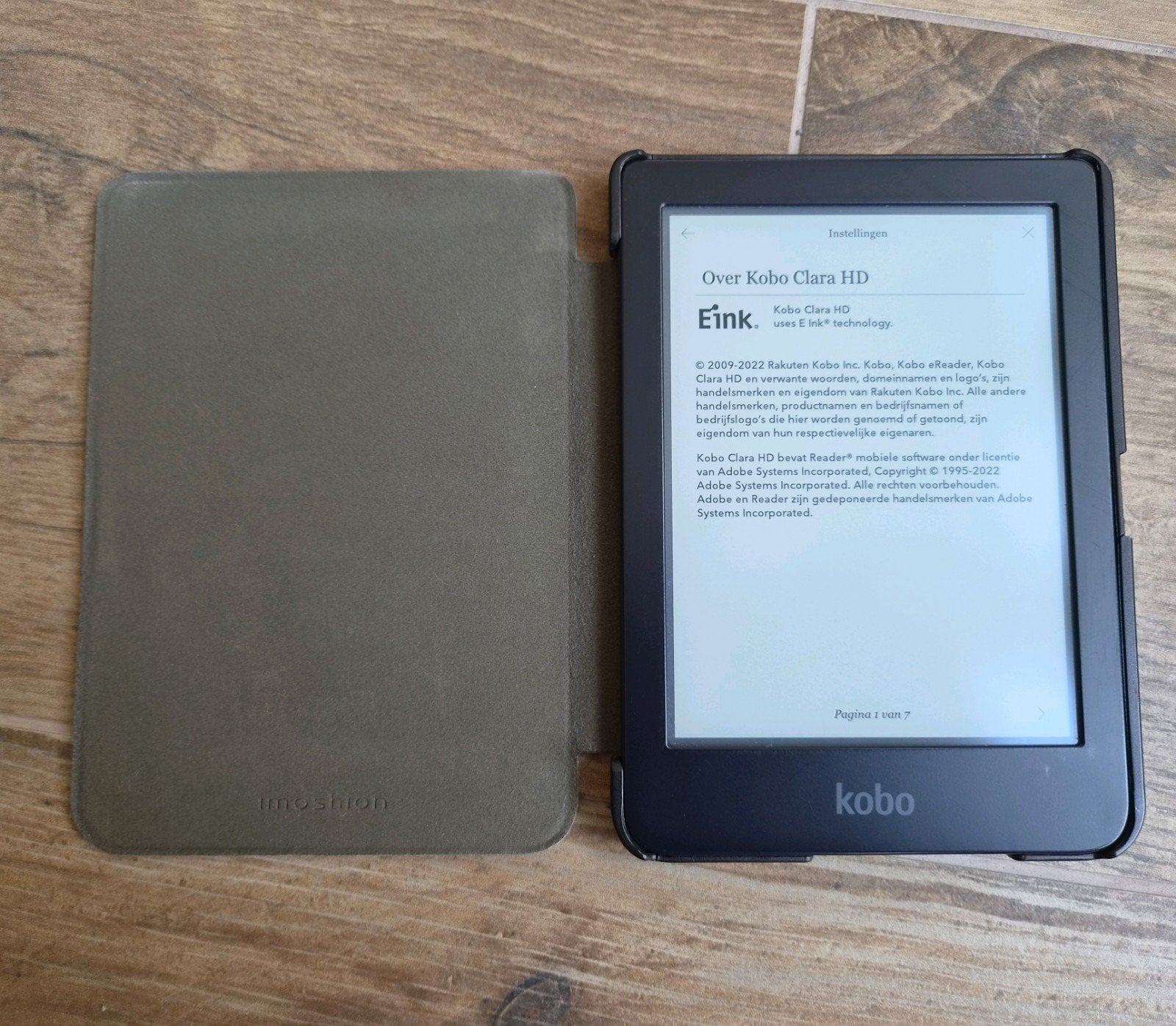 Kobo Clara HD ereader met sleepcover, Gebruikt, Rakuten Kobo Inc, 6 inch of minder, Wi-Fi