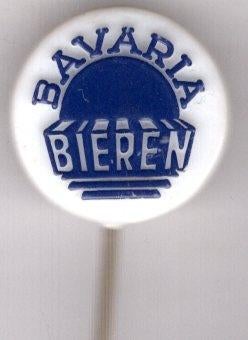 Bavaria bieren blauw op wit plastic speldje ( N_172 ), Verzenden, Zo goed als nieuw, Merk, Speldje of Pin