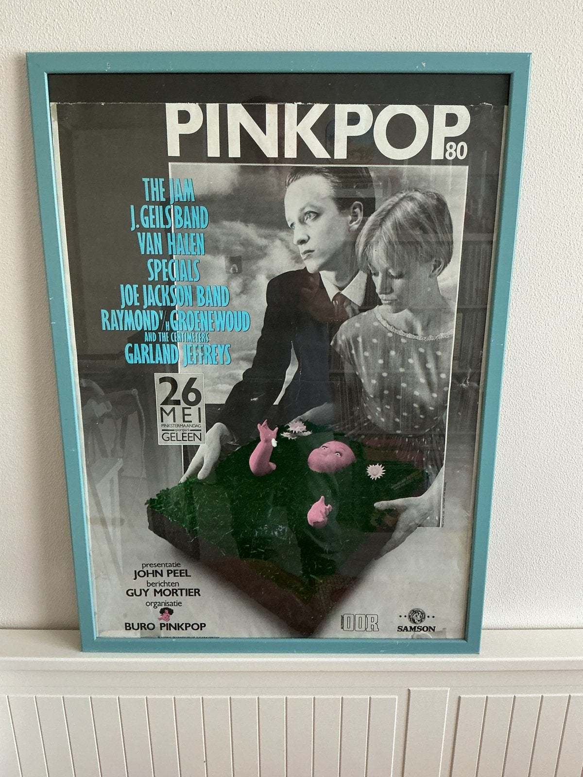 Pinkpop 1980 poster, Met lijst, Ophalen of Verzenden, A1 t/m A3, Muziek