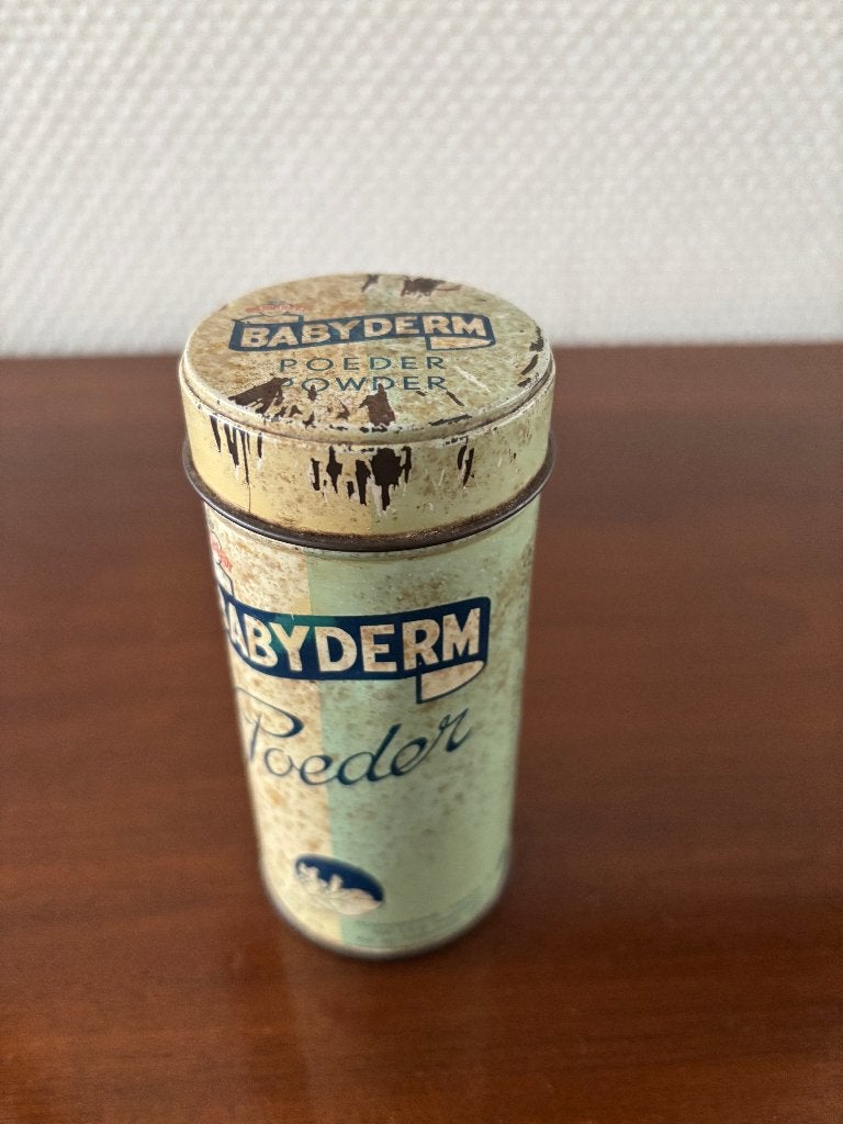 Vintage blikje Babyderm poeder., Verzamelen, Blikken, Ophalen of Verzenden, Gebruikt, Overige, Overige merken