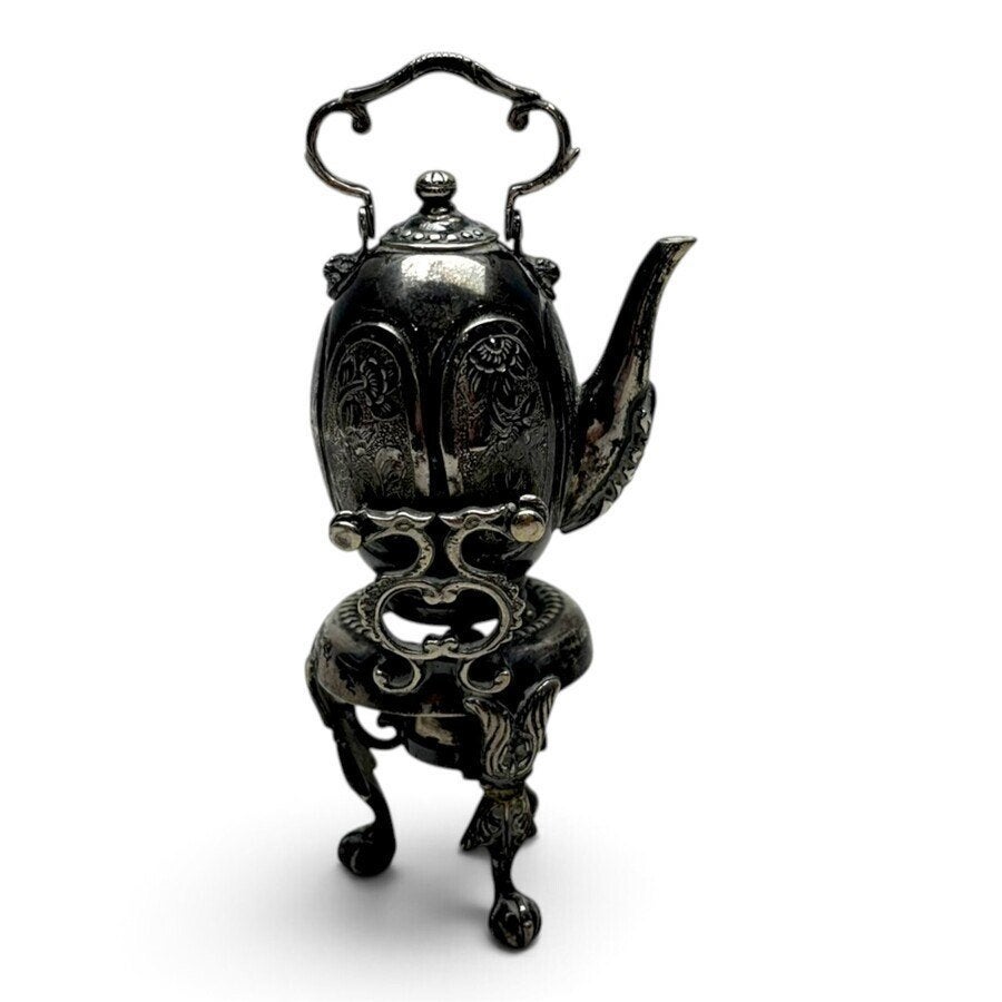 Zilveren miniatuur boulloire, Ophalen of Verzenden, Zilver