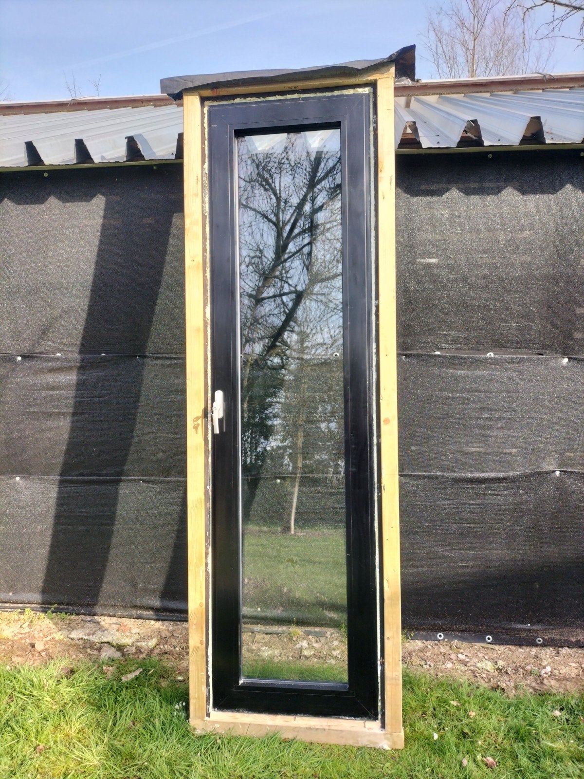 Aluminium draai-kiepraam met stelkozijn en latei, Ophalen, Gevelraam of Ruit, Gebruikt, Minder dan 80 cm