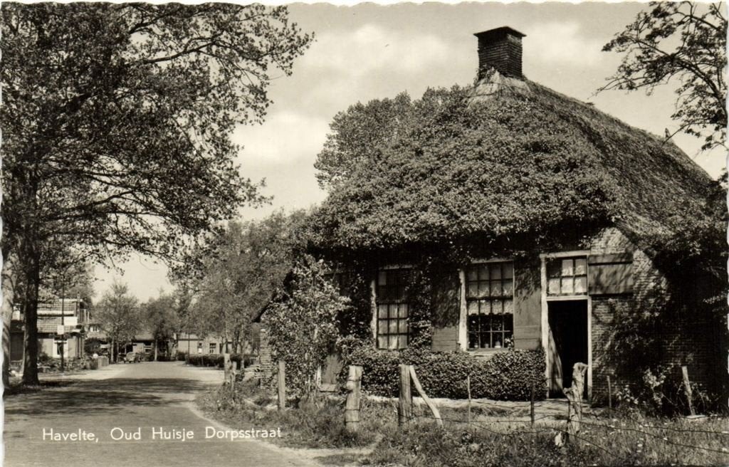 Havelte, Oud Huisje Dorpsstraat - 1959 beschreven, Verzenden, 1940 tot 1960, Ongelopen, Zuid-Holland