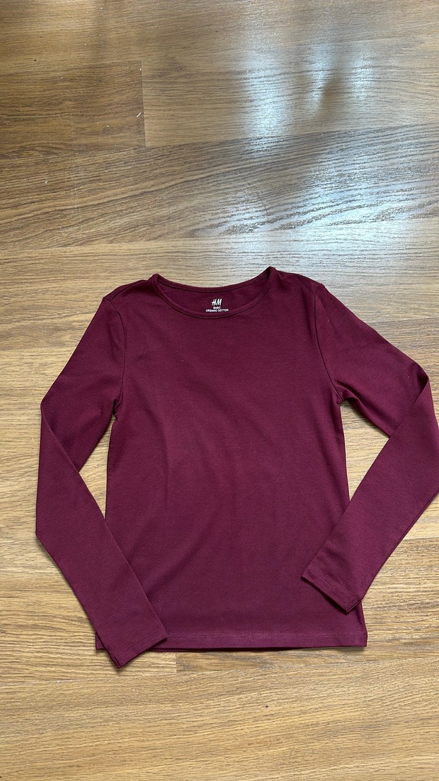 H&M Basic Lange Mouwen Shirt - Bordeauxrood, Kinderen en Baby's, Kinderkleding | Maat 146, Ophalen of Verzenden, Gebruikt, Meisje