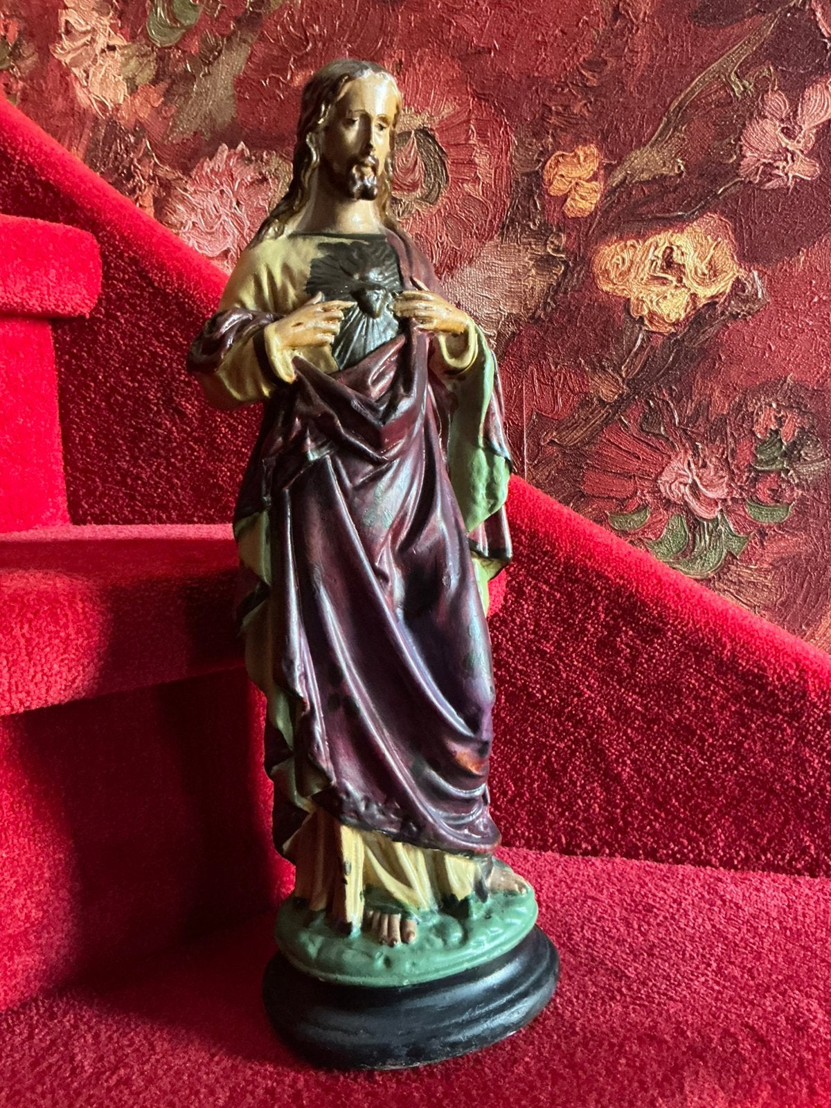Antiek Brocante Heiligenbeeld ❤️ jezus H. Hart, Antiek en Kunst, Ophalen of Verzenden