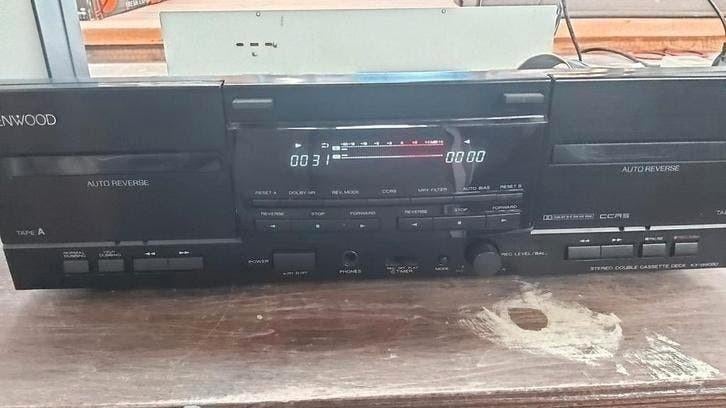 Kenwood dubbel cassettedeck KX W4080 (om na te kijken)., Audio, Tv en Foto, Cassettedecks, Ophalen of Verzenden