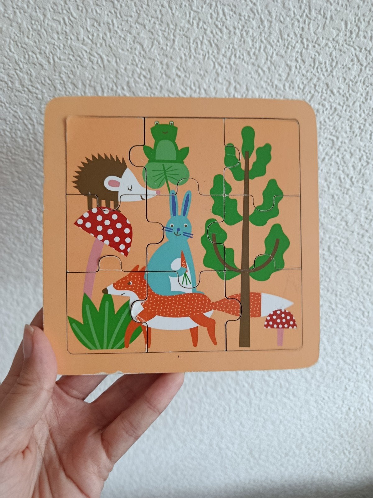 Hema Dierenpuzzel Bosdieren 9 Stukjes, Ophalen of Verzenden, Minder dan 10 stukjes, Gebruikt, 2 tot 4 jaar