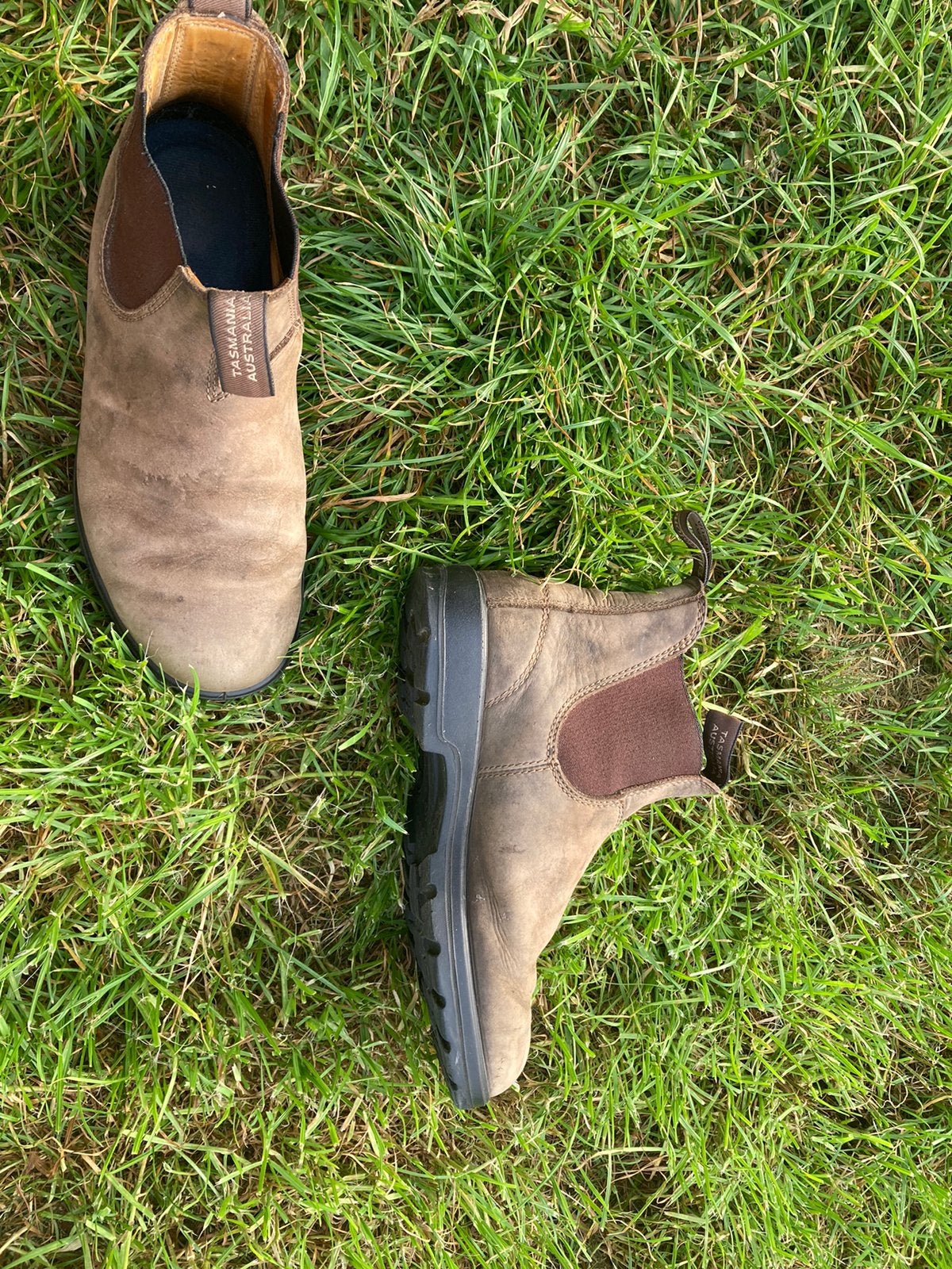 Blundstones 7 1/2, Ophalen, Bruin, Lage of Enkellaarzen, Gedragen