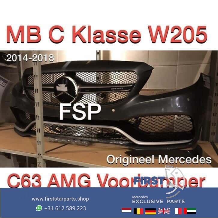 C63 AMG Voorbumper Mercedes C Klasse 2014-2018 bumper +Gril, Auto-onderdelen, Gebruikt, -, Voor, Ophalen of Verzenden