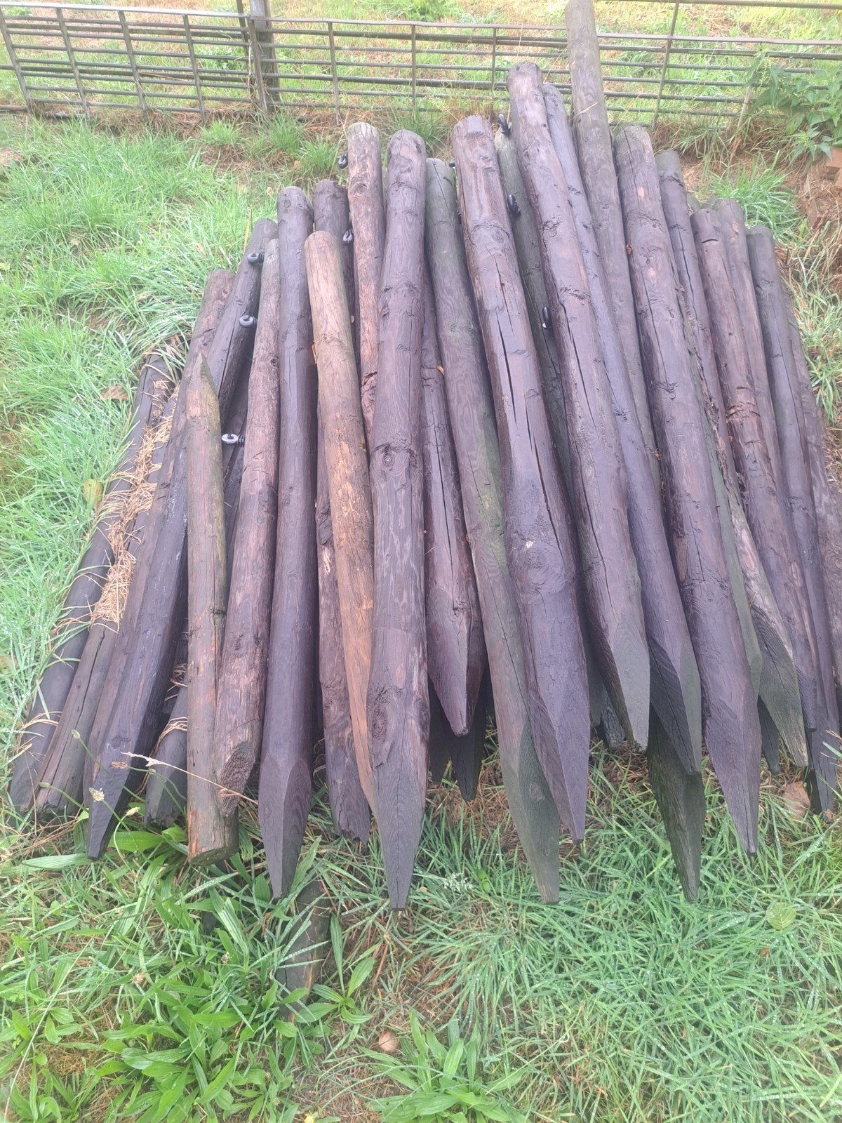 50 gebruikte weidepalen / afrasteringspalen 1.80m x 8cm, Ophalen of Verzenden, Gebruikt, 180 tot 250 cm, Palen