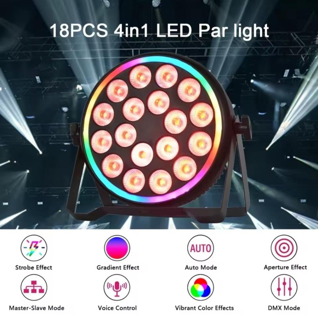 Sterke DMX LED Flat PAR / Spot Light (18x4W RGBW leds), Muziek en Instrumenten, Licht en Laser, Ophalen, Nieuw, Licht, Geluidgestuurd