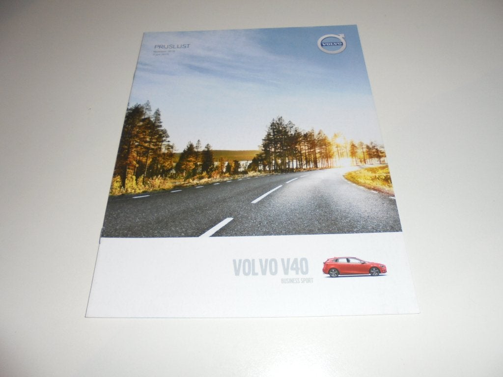 prijslijstbrochure Volvo V40 Business Sport  2016, Ophalen of Verzenden, Nieuw, Volvo