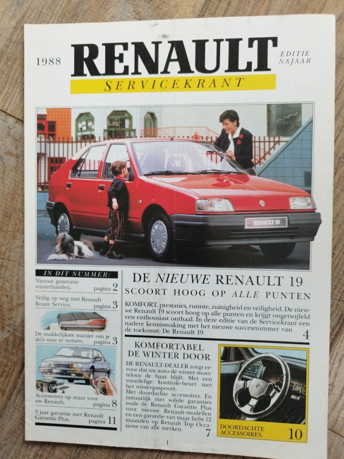Renault Servicekrant Editie Najaar 1988 - Nieuwe Renault 19, Gelezen, Renault, Ophalen of Verzenden, Renault