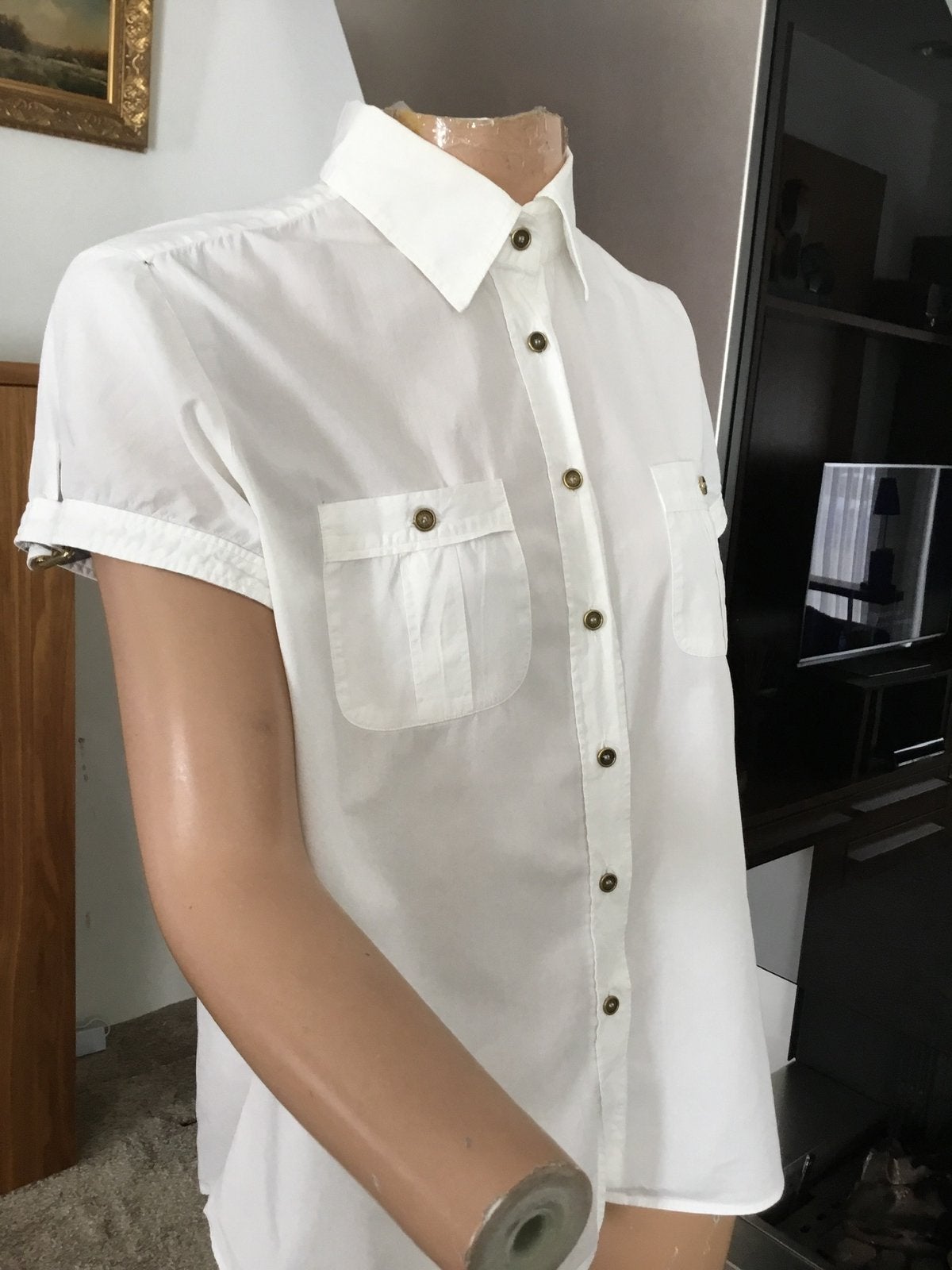 BURBERRY blouse maat XL origineel ZGAN, Wit, G, Maat 46/48 (XL) of groter, Ophalen of Verzenden