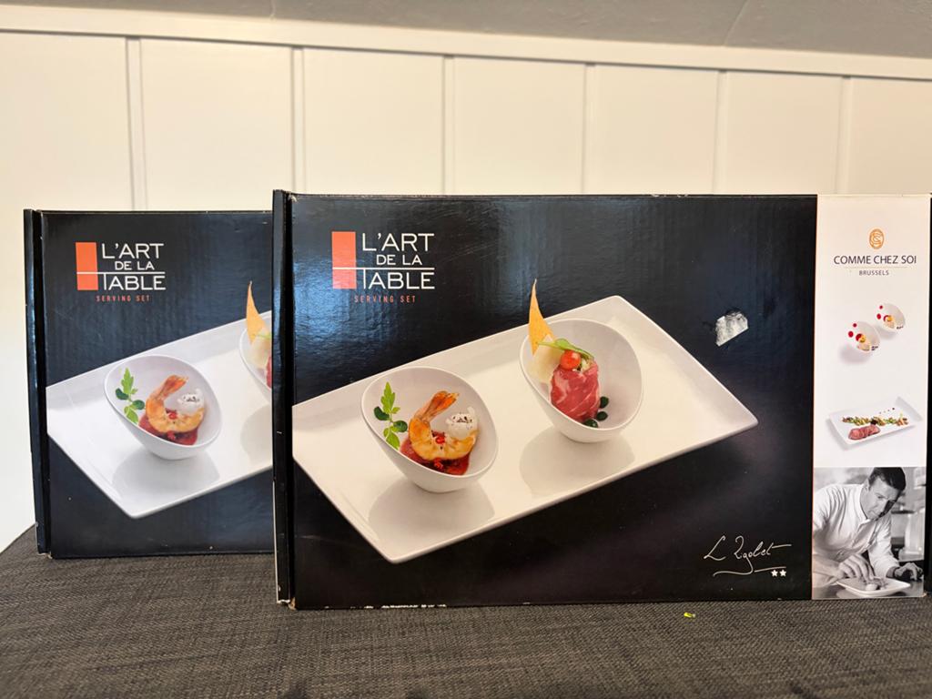 L'art de la table serveersets en amuseset 17delig, Huis en Inrichting, Keuken | Servies, Ophalen, Nieuw, Keramiek, Schaal of Schalen
