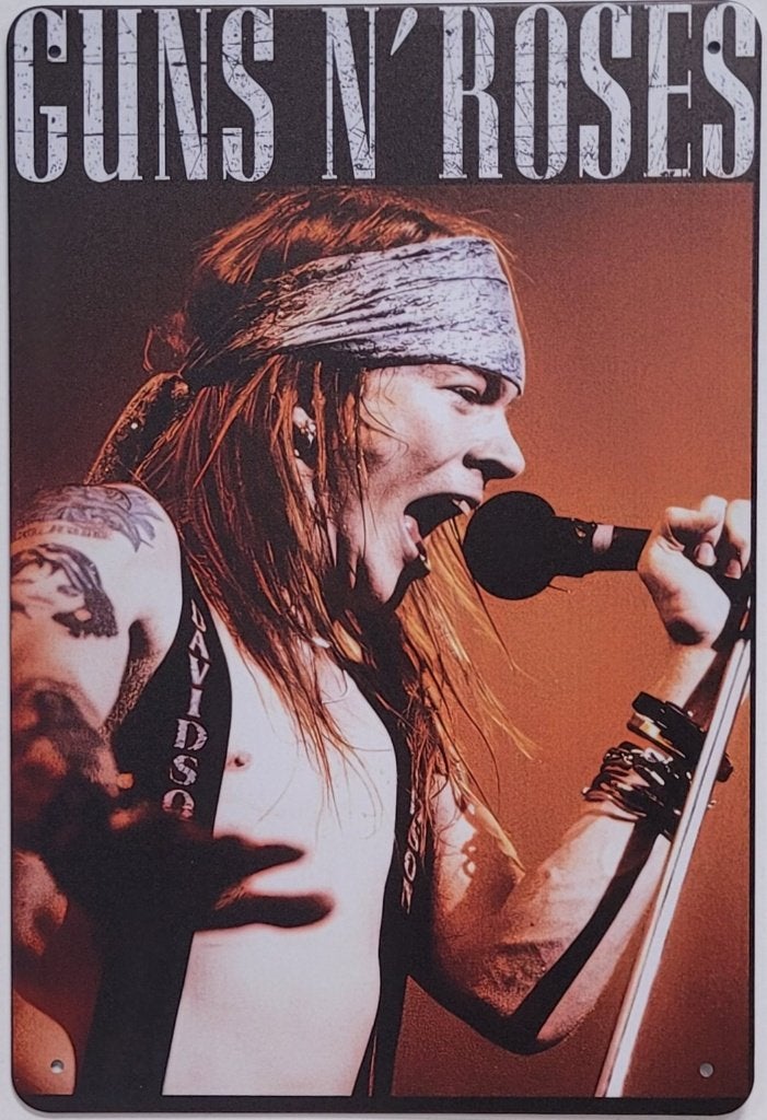 Axl Rose Guns N' Roses reclamebord van metaal wandbord deco