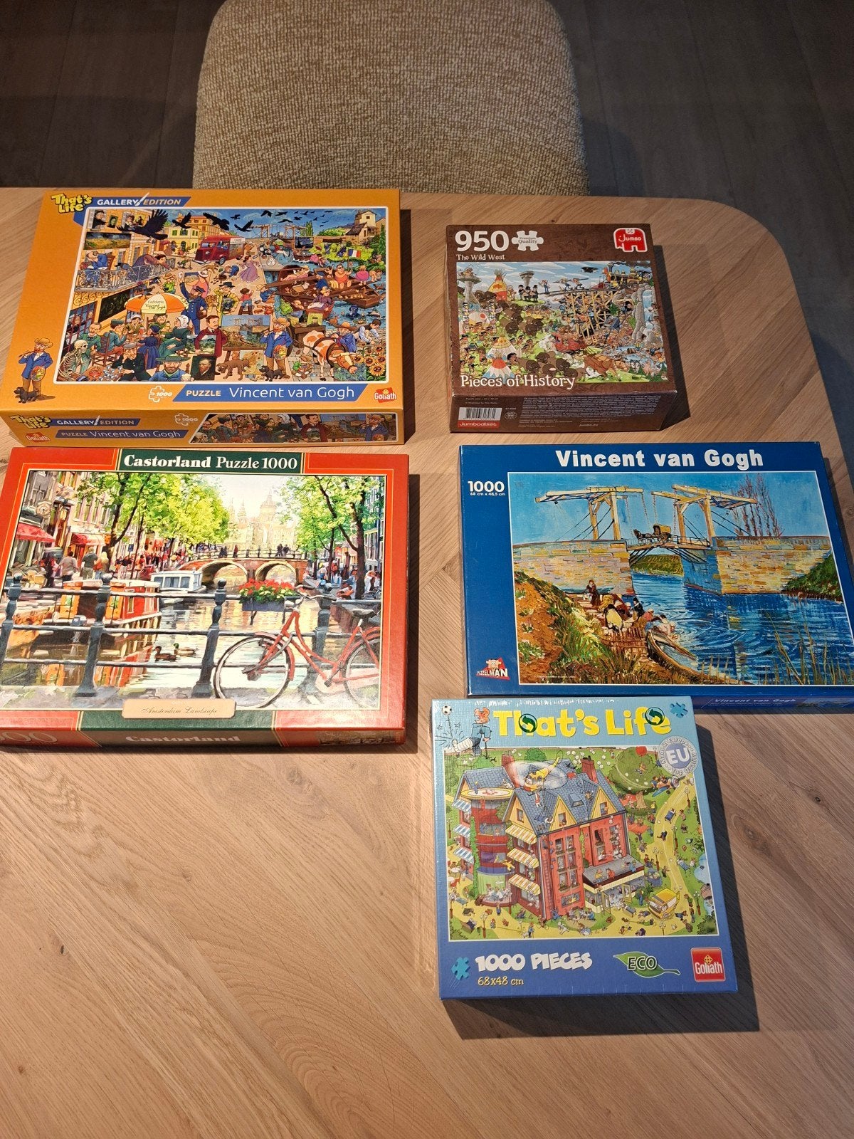 Diverse puzzels: Vincent van Gogh, Castorland, That's Life, Ophalen, 500 t/m 1500 stukjes, Zo goed als nieuw