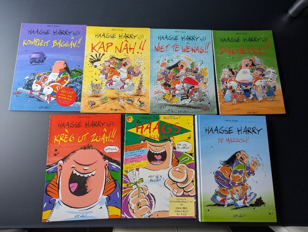 Haagse Harry, complete reeks, 0 t/m 4 +De Kugsus + De Mazzel, Complete serie of reeks, Ophalen of Verzenden, Gelezen