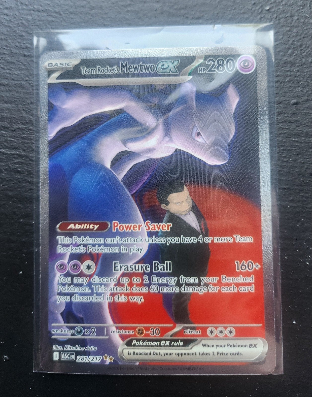 Team Rocket's Mewtwo EX 281/217, Ophalen of Verzenden, Zo goed als nieuw