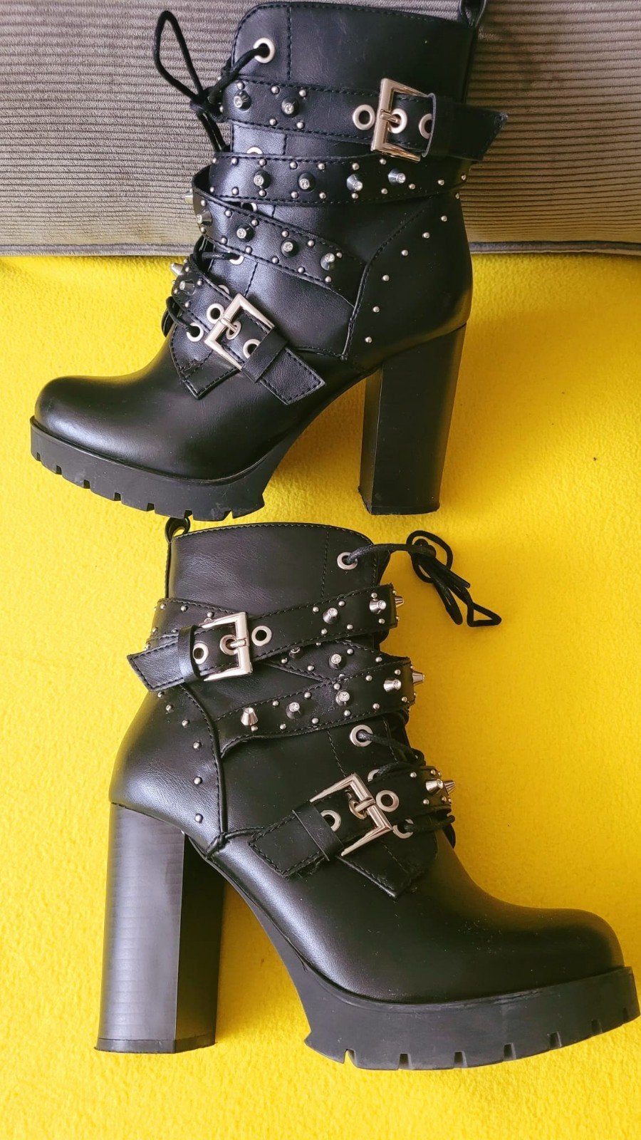 Zwarte laarzen met studs en gespen - Maat 38, H&M, Zwart, Lage of Enkellaarzen, Nieuw